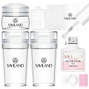 SAVILANDフレンチネイルスタンパーキット-13個ネイルスタンパーホワイトジェルネイルポリッシュ付き21ロングショートフレンチネイルアートスタンパークリアシリコンスタンパー交換可能…