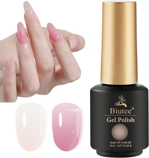 Biuteeジェルネイルシアーカラージェル2色セットゼリーナチュラルピンク透明感あり単色ポリッシュタイプセルフネイルセルフネイル透け感ありサロン級UV-LED対...