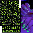 発光ハロウィンネイルステッカー星月蛍光ステッカー暗闇で光る自己粘着ハロウィンネイルアートステッカー自己粘着ハロウィンネイルステッカー