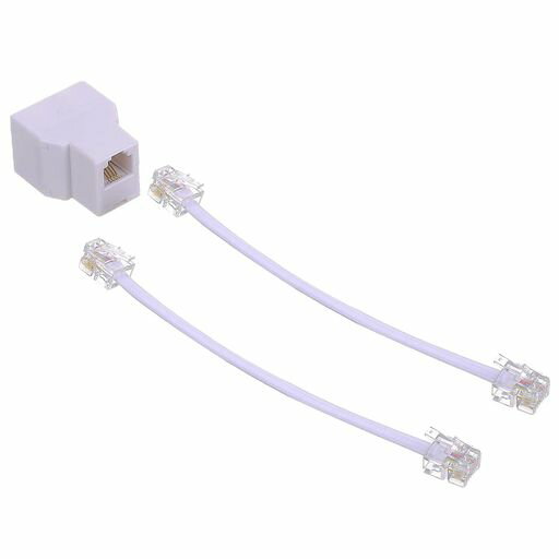 ANYTOP電話分配器電話アダプター分岐アダプター電話分配延長ケーブルRJ11電話スプリッター延長ケーブルRJ11オスアダプターRJ116P4Cオスプラグ右向き矢印2xメスコネクタモジュラーケーブル2…(2)