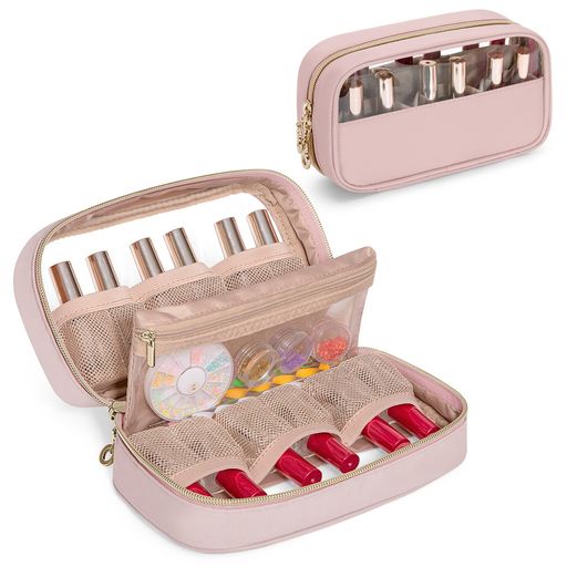 YARWOマニキュア収納ケース10本のネイルボトル(15ml)収納可能リップエッセンシャルコスメポーチ(バッグ..