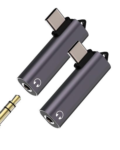 USB-C to AUX 3.5mmヘッドフォンジャックアダプター(2個パック)DAC搭載 Type-Cオーディオ&充電変換器 対応iPhone15/16 Pro 対応iPad対応Samsung互換 車載・マイク・イヤホンドングルケーブル