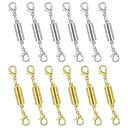 LIANHATAネックレス留め具10個セットマグネット留め具延長用金具エンドパーツジュエリー用磁気クラスプネックレスと宝飾品ブレスレットと首飾りDIY用クラフト作り簡単装着(2色B)