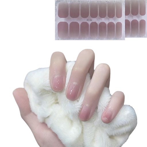 ジェルネイルシールグラデーション手用28枚入マニキュア膜付貼るだけ手の爪ネイルデザインネイルアートネイルラップネイルジュエリー人気可愛いレディース初心者(グラデーション桜色)