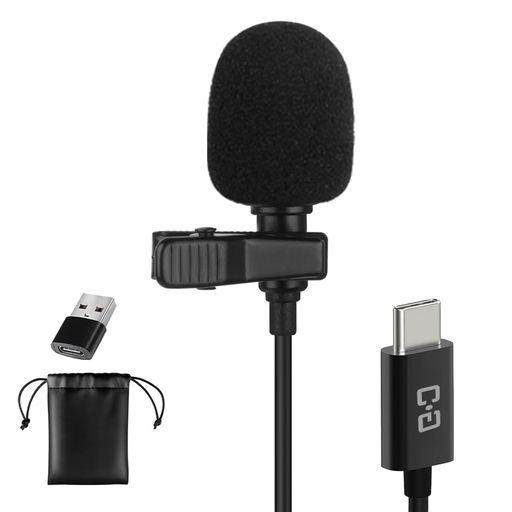 라베리아 마이크 USB-C, 콘덴서 마이크 iPhone16/15&AndroidType-C 대응, USB-A 접속으로 PC·노트북에도 대응,200CM 길이,YouTube 촬영·Vlog·ASMR·인터뷰·팟캐스트에 최적