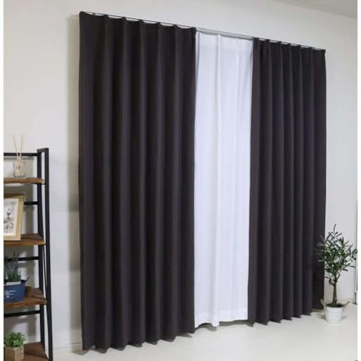 コーナンオリジナルLIFELEX防炎+遮光カーテングレウス100x200cmブラック