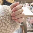 入学式入園式結婚式、パーティー、二次会など手作りネイルチップ和装ネイル明るい色エレガントな気質無地ネイルチップ24PCS優雅透明ゼリー短い無地可愛いウェディングブライダル(ピン…