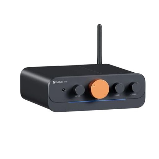 Fosi Audio HT4S Bluetoothアンプ 屋外スピーカー用 4チャンネル パワーアンプ ベースシェイカー シムレーシングコックピット用 4.1/5.0チャンネル ステレオ ホームオーディオ レシーバー リモコ…