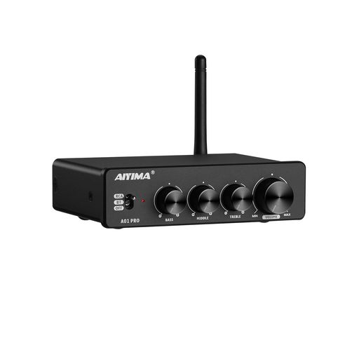 AIYIMA A01 Pro 100W x 2 アンプ Bluetooth 5.1 Class D インテグレーテッドアンプ TPA3116 2.0/2.1 チャンネルパワーアンプレシーバー 3.5mm AUX 出力付き DC12-24V DC 24V