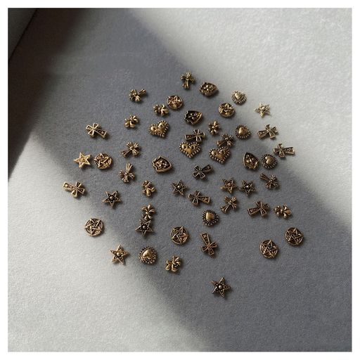 ネイルスタッズ50個セット3D立体かわいいメタルパーツリボン星月ハート花蝶結びネイルパーツ合金小さいネイルストーンデコパーツスタッズパーツDIY手芸ハンドメイドネイル用品(ゴールド) ネイルスタッズ50個セット3D立体かわいいメタルパーツリボン星月ハート花蝶結びネイルパーツ合金小さいネイルストーンデコパーツスタッズパーツDIY手芸ハンドメイドネイル用品(ゴールド)