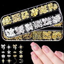 BRIIKPPネイルパーツキャラクター2ボックスセット星月ハート花蝶結び王冠など多様なデザインスタッズデコレーションかわいいファッショナブル