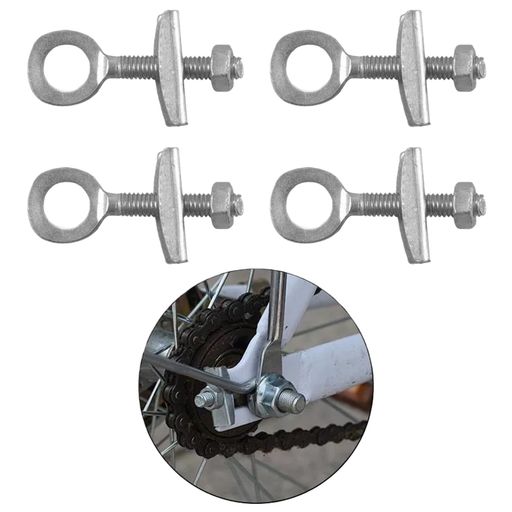 Bicycle Chain Adjuster 4-Piece Set 10mm Chain Axle Adjuster Chain Adjustment Bolt Tensioner Bicycle Parts Puller Adjuster Tensioner Folding Adjustment Screw Accessory