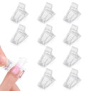 ANNHUAネイルクリップポリジェルクリップ10個セットネイルチップクリップネイル延長プラスチック製ジェルネイルクリップネイル挟むネイル固定クリップセルフネイルクリア