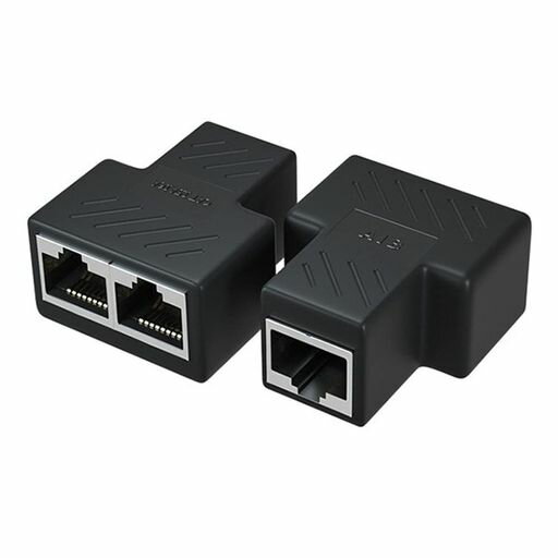 RJ45 LANケーブル延長コネクタ LANイーサネットソケット ケーブル用中継インターネット 2分岐 有線 ギガビット LANイーサネットソケットコネクタアダプタ 2本セット