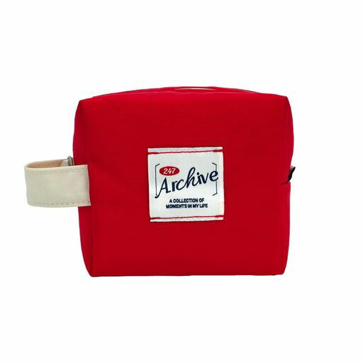 Monolikeアーカイブキューブミニポーチ、スカーレットレッドArchiveCubeMiniPouchScarletRed-メイクポ..