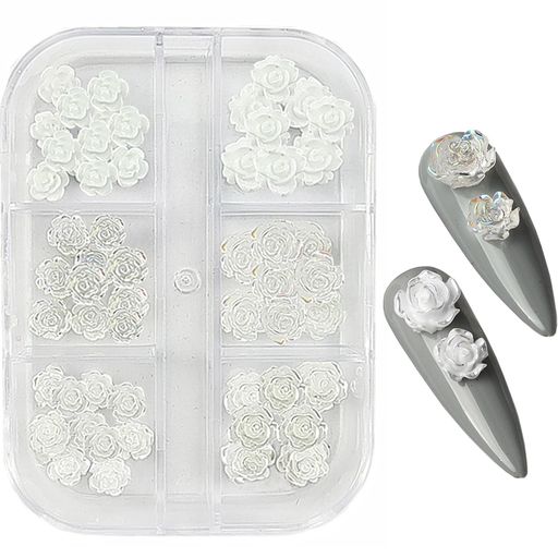 花ネイルパーツ薔薇約90個セット6mm8mmローズカメリア椿バラ3D立体大きいお花パーツネイルアートジュエ..