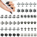 ネイルパーツメタルパーツ3D50個/60個パーツレトロ十字架DIYクラフトアクセサリー合金のネイルリベットレトロシンプルさ軽量で贅沢なスタイル(セクションA50...