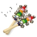 GETRAYS2個ハンドベルミュージックベル木製ベビ虹ベルクリスマスハンドジングルベル子供の楽器赤ちゃん打楽器レッスンお遊戯音楽玩具ベルを鳴らすハンドコールベルミュージカルリズム…