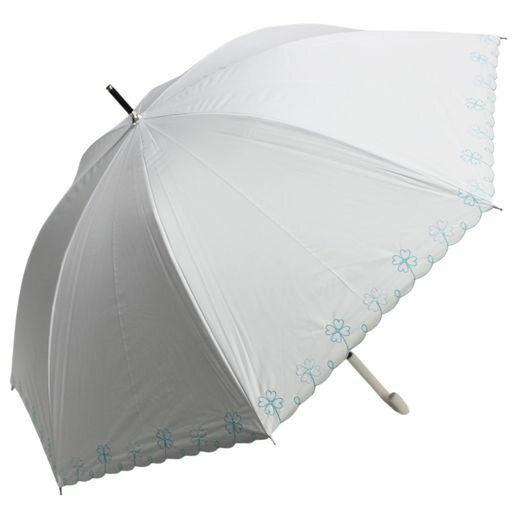 アンビープラス(Umbe+)遮光スカラ刺繍ショート長傘55cmx8Rオフホワイト503B-55S