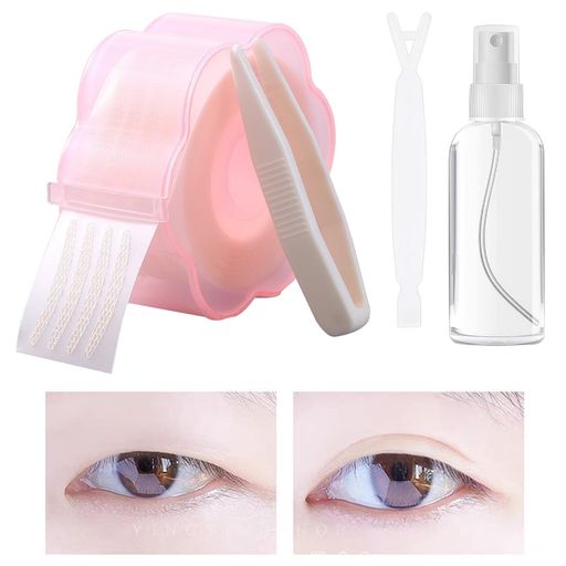 ZHEJIAまぶたテープメッシュアイテープ360枚二重テープ極細素肌色自然目立たないふたえテープスプレーボトル付け使いやすい