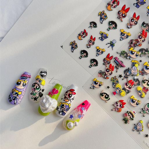 パワーパフガールズネイルシール3D浮き彫りネイルセット2枚入りブロッサムバブルスバターカップかわいいアニメグッズネイルステッカーネイルパーツネイルセットネイルアートネイルス… パワーパフガールズネイルシール3D浮き彫りネイルセット2枚入りブロッサムバブルスバターカップかわいいアニメグッズネイルステッカーネイルパーツネイルセットネイルアートネイルス…