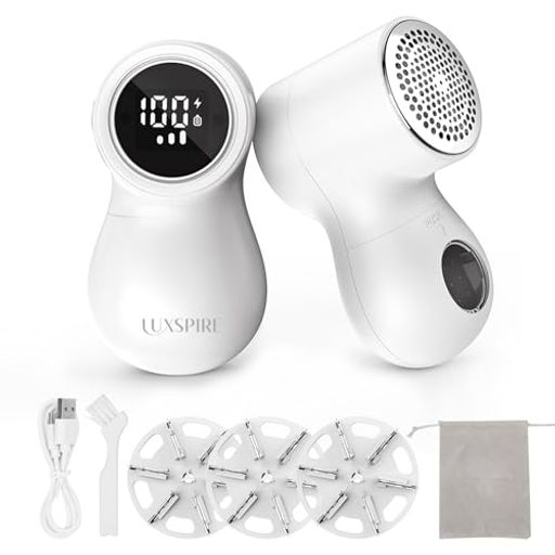 LUXSPIREけだまとり電動充電式毛玉取り強力6枚刃替え刃2枚付き液晶ディスプレイ毛玉取り器3段階スピード調整毛玉クリーナー毛玉取りき毛玉対策生地を傷めないワンボタン操作毛玉を刈り… LUXSPIREけだまとり電動充電式毛玉取り強力6枚刃替え刃2枚付き液晶ディスプレイ毛玉取り器3段階スピード調整毛玉クリーナー毛玉取りき毛玉対策生地を傷めないワンボタン操作毛玉を刈り…