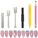 キャッツアイジェル用マグネットネイルアートキット猫目ネイル工具スティック磁石マグネットペン筆長い磁石両端花柄マグネット3Dネットスター&ギャラクシーデザイン猫の目のような効…