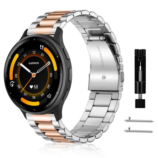 【22mm対応機種】 RoSoki 22mm バンド 対応 Garmin Venu 4 45mm / Garmin Forerunner 570 47mm / Garmin Venu 3 45mm / Garmin Forerunner 265 / Garmin Forerunner 255 / Garmin Forerunner 255 Music / Garmin vivoactive 4 / Garmin Venu 2 / Garmin Active に対応ステンレスバンドです。バンドの最大長(17.5cm/6.89"インチ)+ダイヤルの長さ、最小バンドの長さ(12.5cm / 4.92"インチ) +ダイヤルの長さ。ほとんどの人の手首に適しています。 【高品質のステンレススチール素材】私たちの腕時計のバンドは、厳選されたステンレススチール素材で作られています。その耐久性と優れた品質は、長期間の使用にも耐え、傷や変色の心配がありません。高品質のステンレススチール素材、適切なサイズ、高級感のあるデザイン、耐久性に優れた特長を持っています。