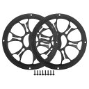 ACROPIXユニバーサル6インチカースピーカーグリルカバーラウンド6インチオーディオスピーカーサブウーファーガード保護ケースマウンティングスクリュー付きABS黒-2個セット