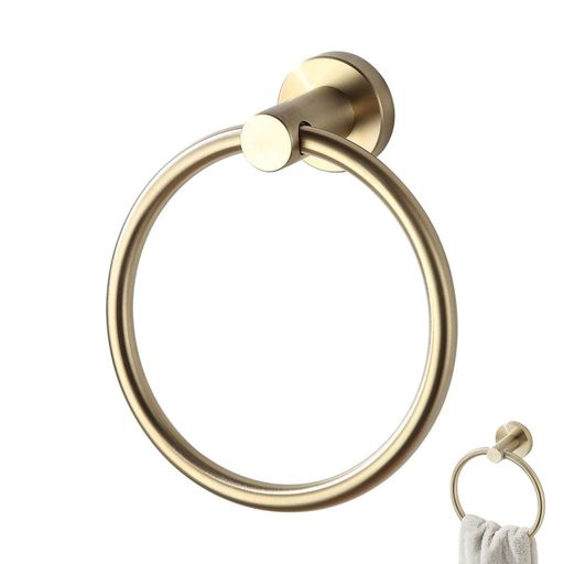Itisyouタオルホルダータオルリングつや消しゴールド円形バスタオルホルダーハンガー(ドリルが必要)