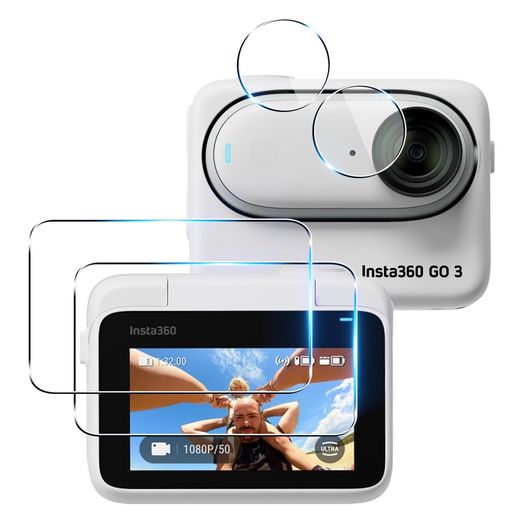 用 Insta360Go3ガラスフィルム 2枚+ カメラフィルム 2枚【2+2枚セット 日本旭硝子...