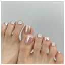 MISSMUMUネイルチップ足24枚入ネイルチップショート春夏シンプルかわいい人気ネイルシール花嫁ネイル光沢つけ爪成人式結婚式入学式卒業式パーティーできますフッ...