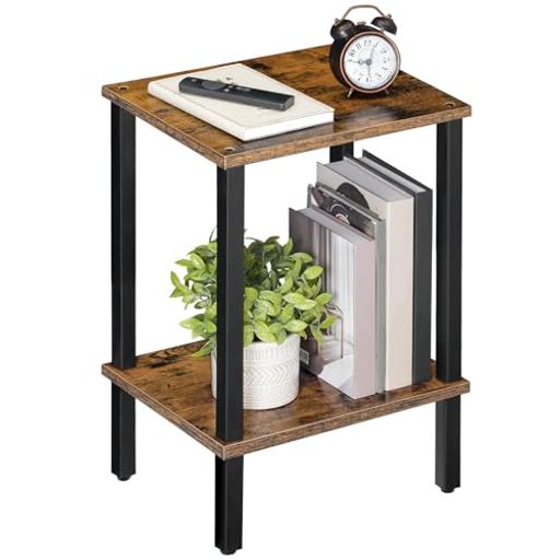 MAHANCRISサイドテーブル2段ベッドサイドテーブルソファ横テーブル小型コーヒーテーブル狭いスペース用..