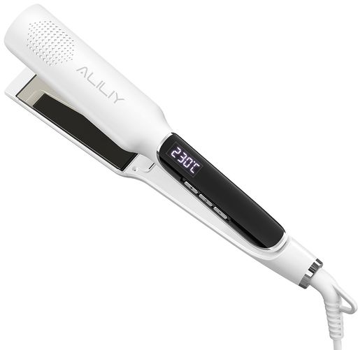 Aliliyヘアアイロン40mmプレートチタンヘアアイロンヘアストレートナー2wayカール&ストレート千万級マ..