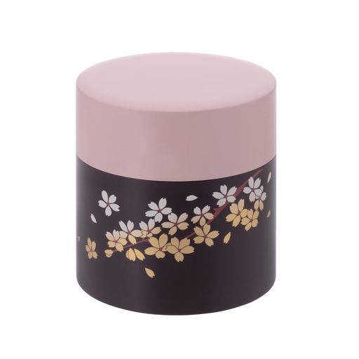 宮本産業茶筒茶葉桜柄保存山中塗桜吹雪茶筒