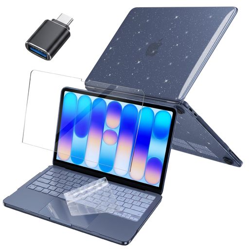 Newzerol【セット】MacBook Neoに対応ケース(ダイヤクリア)ラメ入り キラキラ PC素...