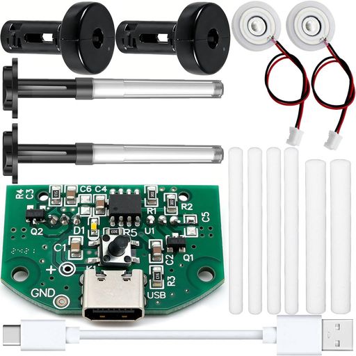 本Type-C USB加湿器は水面・吸水性スポンジ・タオル上で動作。電源投入後、水を効率的に微粒化して瞬時に加湿を実現 効率的な霧化:5V駆動、5μm超微細噴射孔と740超高密度噴射孔により、微細で均一なミストを生成し、信頼性の高い湿度調節を実現 ポータブル設計:統合ドライバ回路搭載の超コンパクトPCBが空間効率を最適化。ポータブルプロジェクト、小型筐体、スペース制約のある用途に最適 デュアルスプレー技術:2つの噴霧ノズルによる同時デュアルストリーム出力を実現。DIYプロジェクト、インキュベーター、実験装置において、カバーエリアと加湿効率を最大化 簡単設置:加湿器ブラケット、綿棒フィルター、Type-C USBケーブル、取り付け金具を同梱。開封後すぐに機能し、手間いらずのセットア