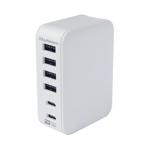 カシムラ(Kashimura)コンセントに直結、コンパクトなUSB6ポート6A充電器NAC-038
