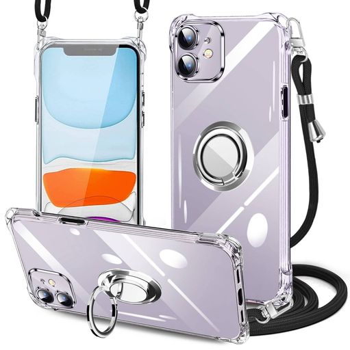 乐天商城 - PAILAIMEN iPhone 11 ケース クリア ネック リング付き ショルダー 耐衝撃 対応 アイフォン11 ケース 肩掛け 斜めかけ 縄掛けケース 透明 TPU 携帯ケース 薄型 軽量 紐付き 斜めがけ 織りネックス…