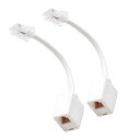 ANYTOPRJ45-RJ11変換アダプタRJ45‐RJ11変換コネクタイーサネットアダプターRJ458P8CオスTORJ116P4CメスM/Fケーブル8極8芯-6極4芯LANジャックから電話線に(2パックホワイト)