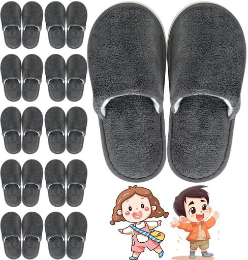 [MRedoxe]【子供用】使い捨てスリッパ高級スリッパ来客用ふわふわルームシューズホテル仕様旅館エステ出張旅行業務用来客用避難防災洗濯可衛生軽便防菌防臭滑り止め個包装10足子供男女…