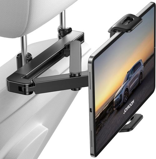 【2026新型・安定三角サポート】JOYROOM 車 タブレットホルダー 後部座席 デュアルロッドサポート 伸縮式アーム ヘッドレスト 360度回転 ipad 車載ホルダー タブレット スタンド 車 車載タブ…