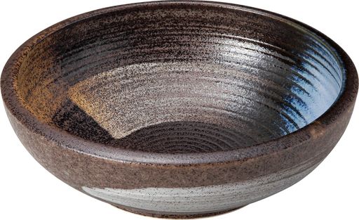 宗峰窯鉢新錦括り手6.5深鉢ブラウン約φ20x6.5cm038-18-433