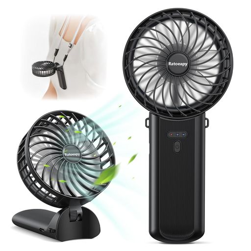 ハンディファン【3WAY変身 2026新機型】携帯扇風機 小型 静音 強力 4段階風量 7枚羽根 Type-C充電式 16H持続稼働 手持ち 首掛け 卓上 180°折りたたみ ミニ 扇風機 ストラップ長さ調整 風量強い …