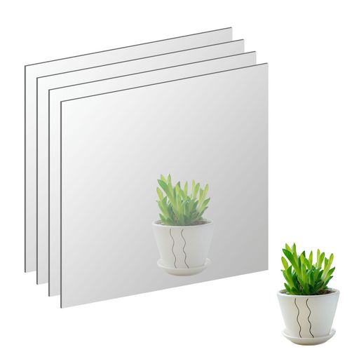 どこでも貼れる割れない鏡壁に貼る鏡(30x30cm)4枚セット全身鏡姿見鏡厚さ2.5mm軽量アクリルミラー飛散防止自由組合取り付け簡単鏡浴室..