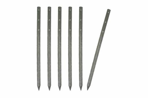 Floor Materials - 大研化成工業樹脂製擬木杭60φx1500mm・ダークブラウン・穴あり(G-6015DB-A)・6本セット