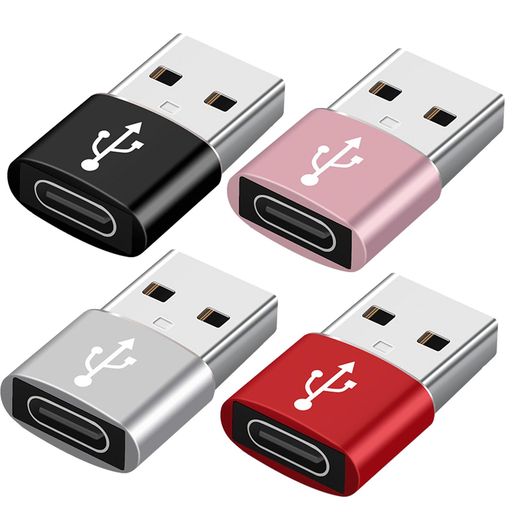Type-C変換アダプタUSB3.0回転Type-Cコンパクトで持ち運びに便利データ転送便利4個セットType-cイヤホン/モバイルハードディスク/携帯電話/パソコン/USBエクスパンダ/充電ヘッド