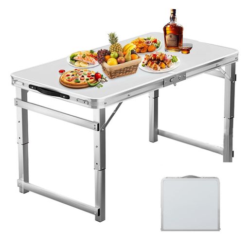 Forthcan折りたたみテーブルアウトドテーブル椅子付キャンプテーブル120cm3段階高さ調整可能ピクニック..