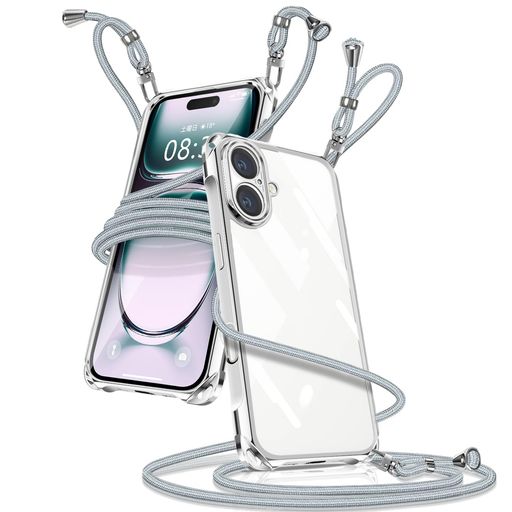 乐天商城 - Muciyazi 用の iPhone 17 ケース クリア ショルダー カバー 肩掛け 斜めかけ 縄掛けケース 透明 薄型 軽量 TPU 携帯ケース 紐付き 斜めがけ 織りストラップ付き 長さ調整可能 取り外し可能 落下…