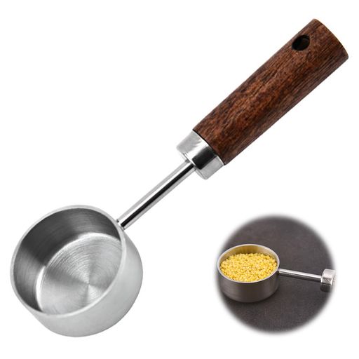 EsiFare15mlキッチン計量カップコーヒー豆スプーンコーヒースプーンステンレススチール製滑り止め木製..